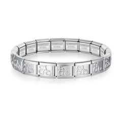 Hapiship 2024 New Women's Jewelry DIY 9mm Width Itanlian Elastic Charm Bracelet Fashion Stainless Steel Fashion Bangle ST-Bao