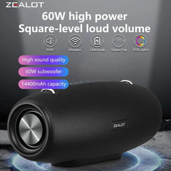 Zealot S67 Wireless Speaker WithShoulder Strap,Outdoor,Waterproof,Portable Speaker with Loud Stero and Booming Bass,40H Playtime