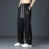 Casual long pants for boys, ice silk quick drying pants for spring and summer, thin, trendy brand straight tube, loose, hanging