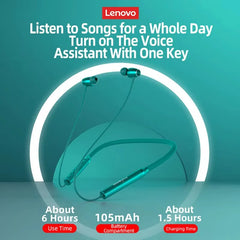 100% Origial Lenovo HE05X Bluetooth Earphones Earphone Waterproof Earplugs HIFI Sound Magnetic Neckband Headset Sports Headphone