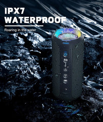 Ortizan Bluetooth Speakers 40W Enhanced Bass Portable Outdoor Wireless Speaker 30Hrs IP7 Waterproof Shower Speaker Bluetooth 5.3