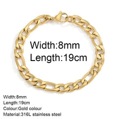 Gold Color Bracelet Stainless Steel Twist Cuban Chain Bracelet for Women Chain Bracelet Jewelry Gifts Wholesale Dropshipping