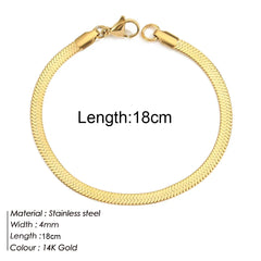 Gold Color Bracelet Stainless Steel Twist Cuban Chain Bracelet for Women Chain Bracelet Jewelry Gifts Wholesale Dropshipping