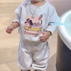 80-160CM Kids Suit Sweatshirt Set for Boys and Girls Sweatshirt and Sweatpants Children's Casual Tops+pants Two-piece Set