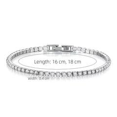 Stainless Steel Gold/ Silver Color 4mm Zirconia Chain Tennis Bracelets for Women 16/18 cm Wristband Pulsera Luxury Jewelry Gifts