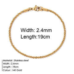 Gold Color Bracelet Stainless Steel Twist Cuban Chain Bracelet for Women Chain Bracelet Jewelry Gifts Wholesale Dropshipping