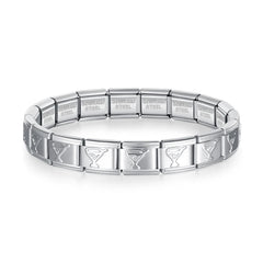 Hapiship 2024 New Women's Jewelry DIY 9mm Width Itanlian Elastic Charm Bracelet Fashion Stainless Steel Fashion Bangle ST-Bao