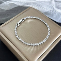 Stainless Steel Gold/ Silver Color 4mm Zirconia Chain Tennis Bracelets for Women 16/18 cm Wristband Pulsera Luxury Jewelry Gifts