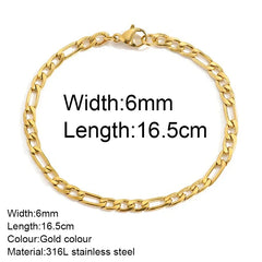 Gold Color Bracelet Stainless Steel Twist Cuban Chain Bracelet for Women Chain Bracelet Jewelry Gifts Wholesale Dropshipping