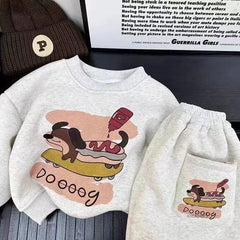 80-160CM Kids Suit Sweatshirt Set for Boys and Girls Sweatshirt and Sweatpants Children's Casual Tops+pants Two-piece Set