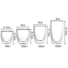 2-18PCS Double Wall High Borosilicate Glass Mug Heat Resistant Tea Milk Juice Coffee Water Cup Bar Drinkware Gift Creativity Set