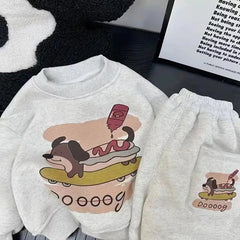 80-160CM Kids Suit Sweatshirt Set for Boys and Girls Sweatshirt and Sweatpants Children's Casual Tops+pants Two-piece Set