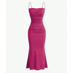 Mia Muse Women's Party Dresses Maxi Spaghetti Strap Elegant Slim Evening Wedding Guest Multi-Color Summer Milkmaid Dresses