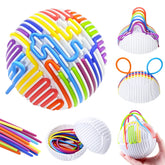 Sensory Activity Ball for Kid Busy Ball Motor Skills Montessori Toy Relaxing Stress Colored Silicone Rod Travel Toy Gift Boy