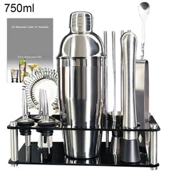 13-22Pcs 750ml 600ml Boston Cocktail Shaker Bar Tools Wine Mixer Set Bartender Cocktail Shaker Tool Kit with Holder