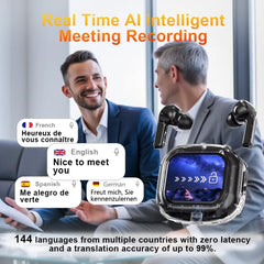 Translation Headphones with Multifunction Touch Screen Smart Wireless Bluetooth Earphone HiFi Audio Quality Business Earbud