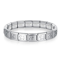 Hapiship 2024 New Women's Jewelry DIY 9mm Width Itanlian Elastic Charm Bracelet Fashion Stainless Steel Fashion Bangle ST-Bao