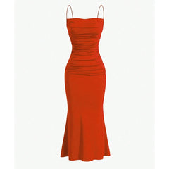 Mia Muse Women's Party Dresses Maxi Spaghetti Strap Elegant Slim Evening Wedding Guest Multi-Color Summer Milkmaid Dresses