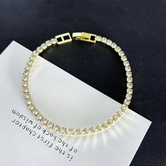 Stainless Steel Gold/ Silver Color 4mm Zirconia Chain Tennis Bracelets for Women 16/18 cm Wristband Pulsera Luxury Jewelry Gifts