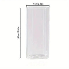 1pc Square Glass Coffee Mug with Lid & Straw Transparent Drinkware for Iced Coffee, Milk, Beer for Kitchen & Dining Coffee Cup