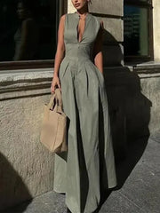 MUJER Zipper Long Dress Woman Pleated Sleeveless Bodycon Dress Summer Elegant Party Dresses For Women 2025 New Midi Dresses