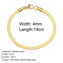 Gold Color Bracelet Stainless Steel Twist Cuban Chain Bracelet for Women Chain Bracelet Jewelry Gifts Wholesale Dropshipping