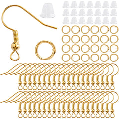 300Pcs Earrings Set Hypoallergenic Earring Hooks Jump Rings Clear Rubber Earring Backs For Jewelry Making Findings Accessories