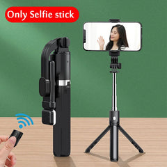 Portable Bluetooth Selfie Stick Retractable Multifunctional 103CM Phone HoldeTripod With Selfie light Wireless Remote Shutter