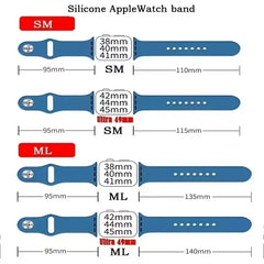 Original Silicone Strap For Apple Watch Band 44mm 38-40 42-46 41-45 46MM 49 mm Bracelet iwatch Serie 10 9 7 4 5 6 8 SE Ultra 2 3
