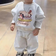 80-160CM Kids Suit Sweatshirt Set for Boys and Girls Sweatshirt and Sweatpants Children's Casual Tops+pants Two-piece Set